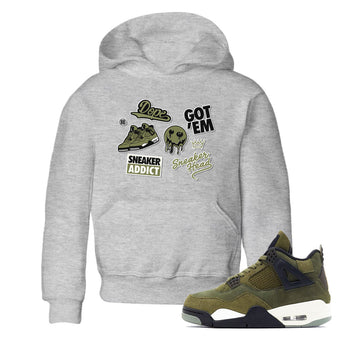 AJ4 Medium Olive shirt to match jordans Sneakerhead Sticker sneaker matching tees Air Jordan 4 Medium Olive SNRT Sneaker Tees Baby Toddler Heather Grey 1 T-Shirt