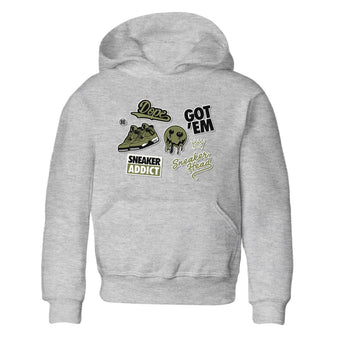 AJ4 Medium Olive shirt to match jordans Sneakerhead Sticker sneaker matching tees Air Jordan 4 Medium Olive SNRT Sneaker Tees Baby Toddler Heather Grey 2 T-Shirt