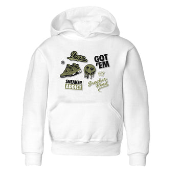 AJ4 Medium Olive shirt to match jordans Sneakerhead Sticker sneaker matching tees Air Jordan 4 Medium Olive SNRT Sneaker Tees Baby Toddler White 2 T-Shirt