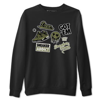 AJ4 Medium Olive shirt to match jordans Sneakerhead Sticker sneaker matching tees Air Jordan 4 Medium Olive SNRT Sneaker Tees Unisex Black 2 T-Shirt
