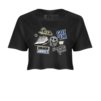 5s A Ma Maniere x Photon Dust shirt to match jordans Sneakerhead Sticker sneaker matching tees Air Jordan 5 x A Ma Maniere "Dawn" SNRT Sneaker Tees Black 2 Crop T-Shirt