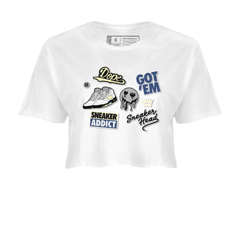 5s A Ma Maniere x Photon Dust shirt to match jordans Sneakerhead Sticker sneaker matching tees Air Jordan 5 x A Ma Maniere "Dawn" SNRT Sneaker Tees White 2 Crop T-Shirt
