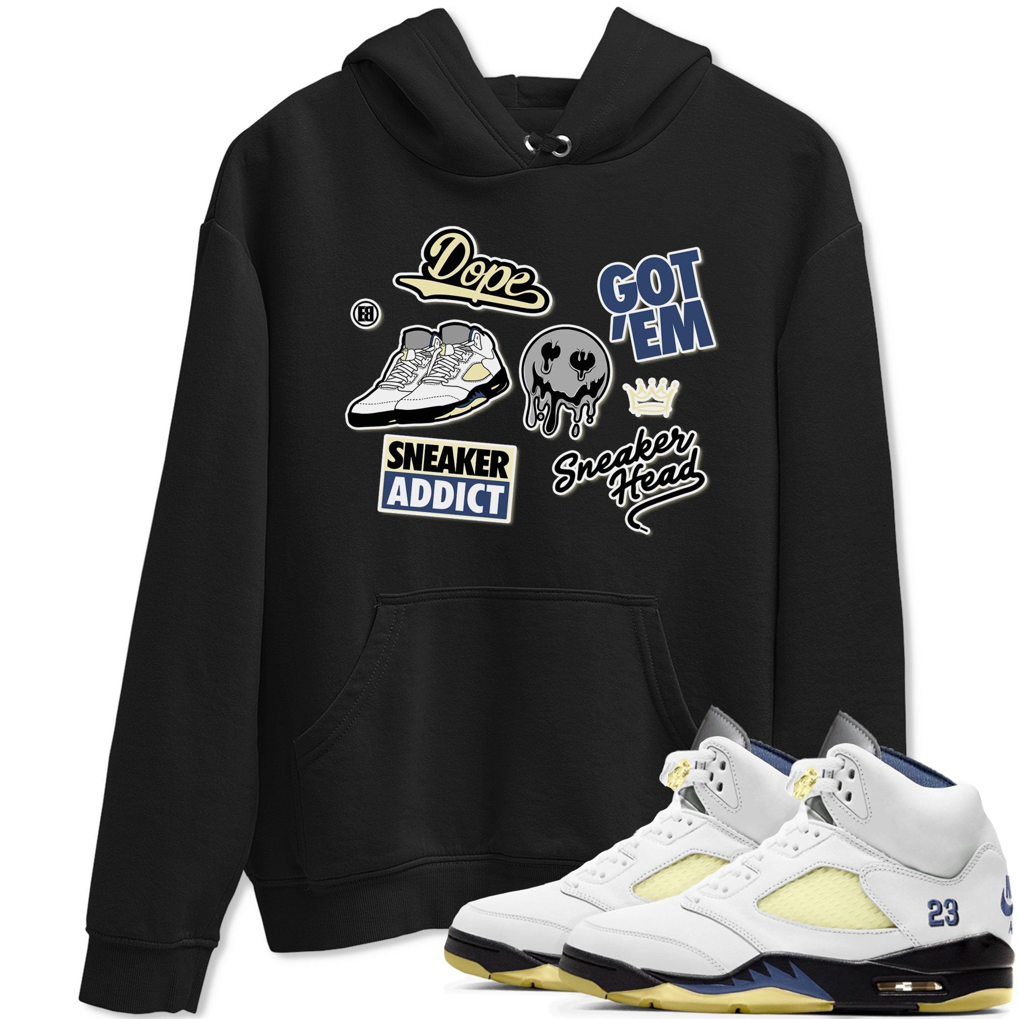 5s A Ma Maniere x Photon Dust shirt to match jordans Sneakerhead Sticker sneaker matching tees Air Jordan 5 x A Ma Maniere "Dawn" SNRT Sneaker Tees Unisex Black 1 T-Shirt