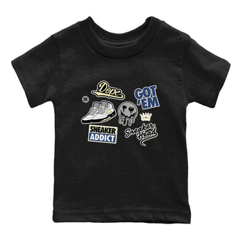 5s A Ma Maniere x Photon Dust shirt to match jordans Sneakerhead Sticker sneaker matching tees Air Jordan 5 x A Ma Maniere "Dawn" SNRT Sneaker Tees Baby Toddler Black 2 T-Shirt