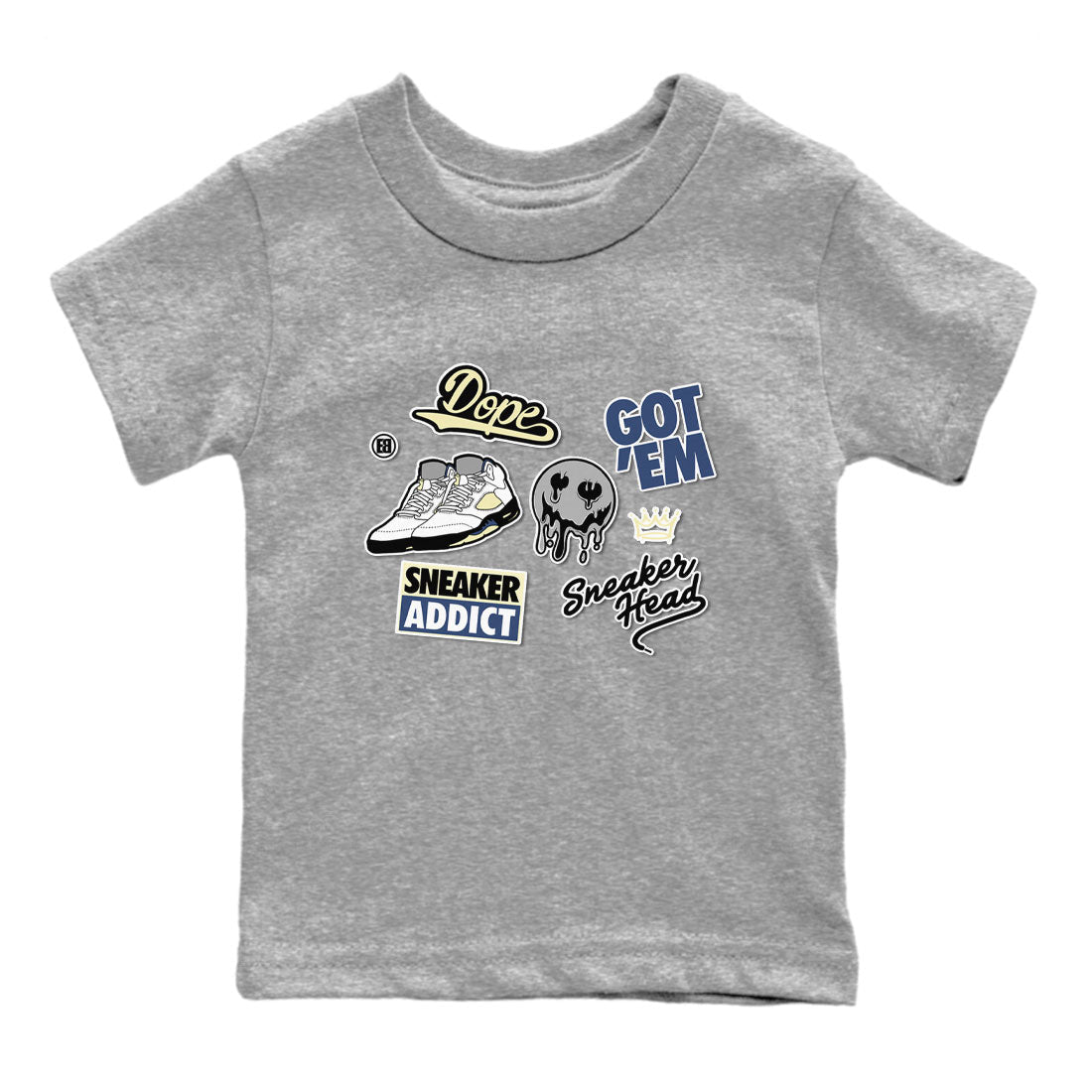 5s A Ma Maniere x Photon Dust shirt to match jordans Sneakerhead Sticker sneaker matching tees Air Jordan 5 x A Ma Maniere "Dawn" SNRT Sneaker Tees Baby Toddler Heather Grey 2 T-Shirt