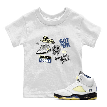 5s A Ma Maniere x Photon Dust shirt to match jordans Sneakerhead Sticker sneaker matching tees Air Jordan 5 x A Ma Maniere "Dawn" SNRT Sneaker Tees Baby Toddler White 1 T-Shirt