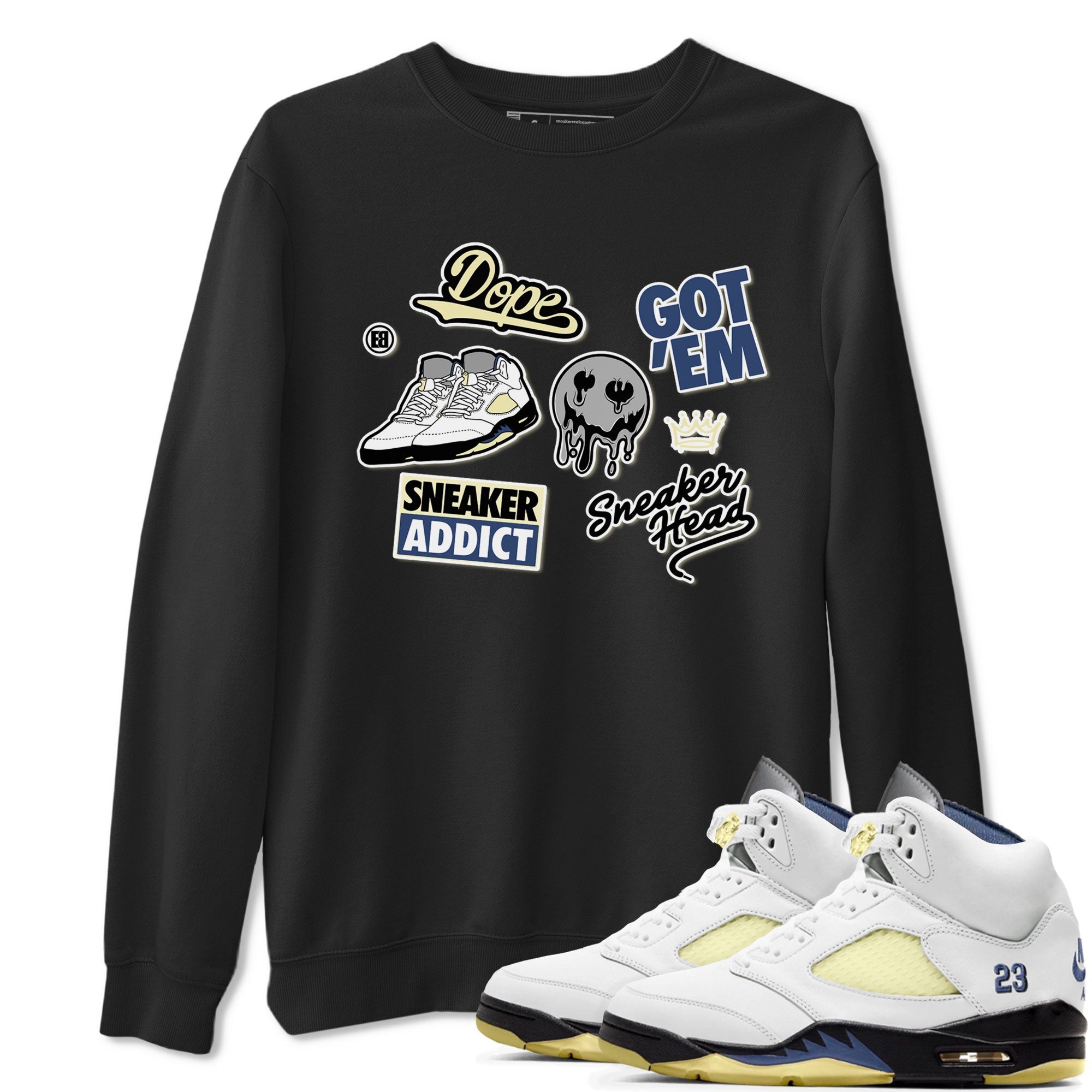 5s A Ma Maniere x Photon Dust shirt to match jordans Sneakerhead Sticker sneaker matching tees Air Jordan 5 x A Ma Maniere "Dawn" SNRT Sneaker Tees Unisex Black 1 T-Shirt
