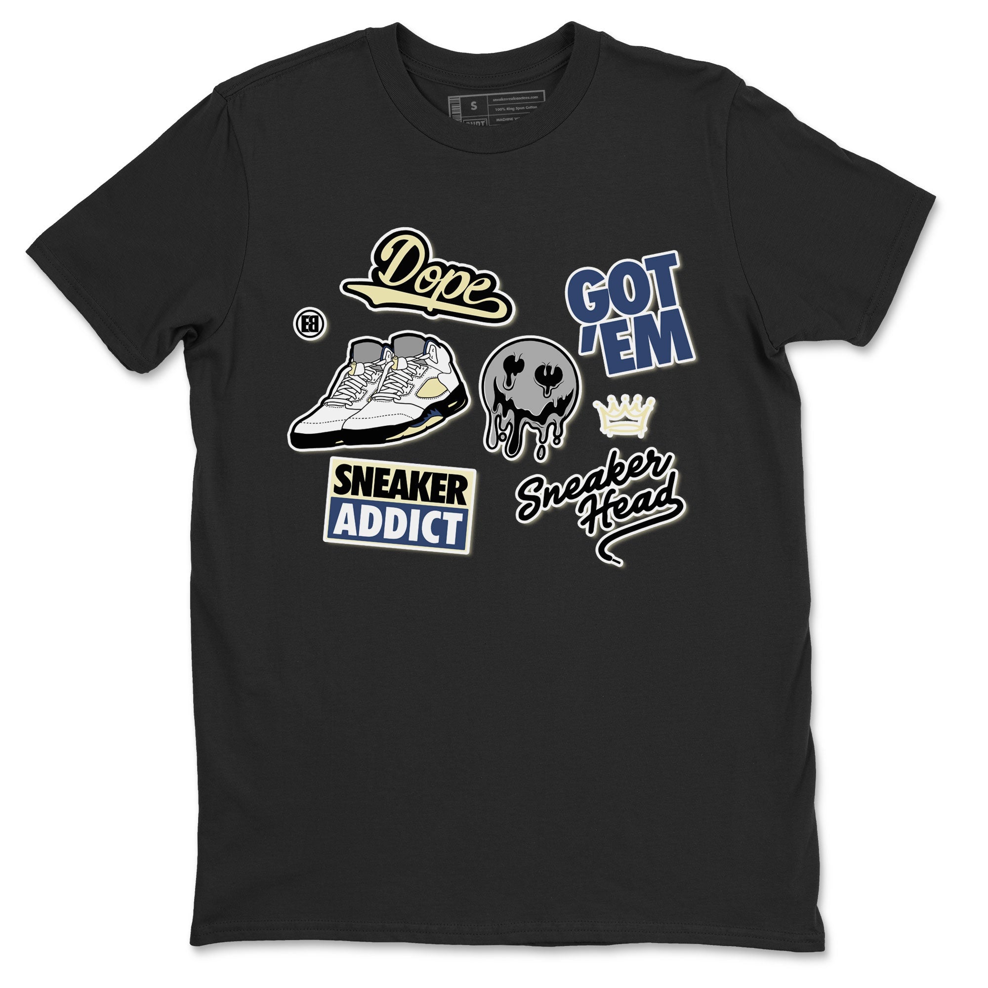 5s A Ma Maniere x Photon Dust shirt to match jordans Sneakerhead Sticker sneaker matching tees Air Jordan 5 x A Ma Maniere "Dawn" SNRT Sneaker Tees Unisex Black 2 T-Shirt