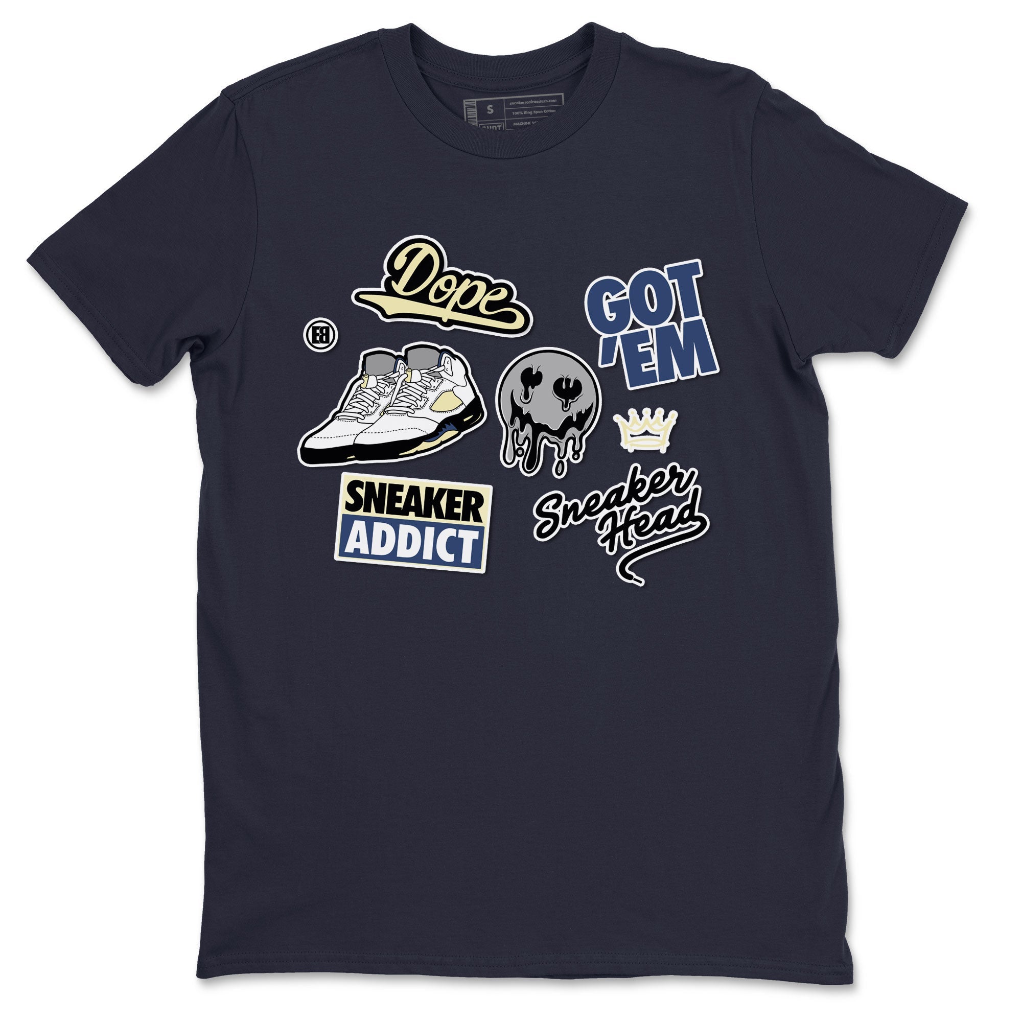 5s A Ma Maniere x Photon Dust shirt to match jordans Sneakerhead Sticker sneaker matching tees Air Jordan 5 x A Ma Maniere "Dawn" SNRT Sneaker Tees Unisex Navy 2 T-Shirt