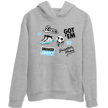 9s Powder Blue shirt to match jordans Sneakerhead Sticker sneaker tees Air Jordan 9 Powder Blue SNRT Sneaker Release Tees unisex cotton Heather Grey 2 crew neck shirt