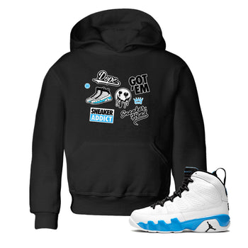 9s Powder Blue shirt to match jordans Sneakerhead Sticker sneaker tees Air Jordan 9 Powder Blue SNRT sneaker release tees baby toddler Black 1 cotton Shirt