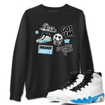 9s Powder Blue shirt to match jordans Sneakerhead Sticker sneaker tees Air Jordan 9 Powder Blue SNRT Sneaker Release Tees unisex cotton Black 1 crew neck shirt