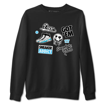 9s Powder Blue shirt to match jordans Sneakerhead Sticker sneaker tees Air Jordan 9 Powder Blue SNRT Sneaker Release Tees unisex cotton Black 2 crew neck shirt