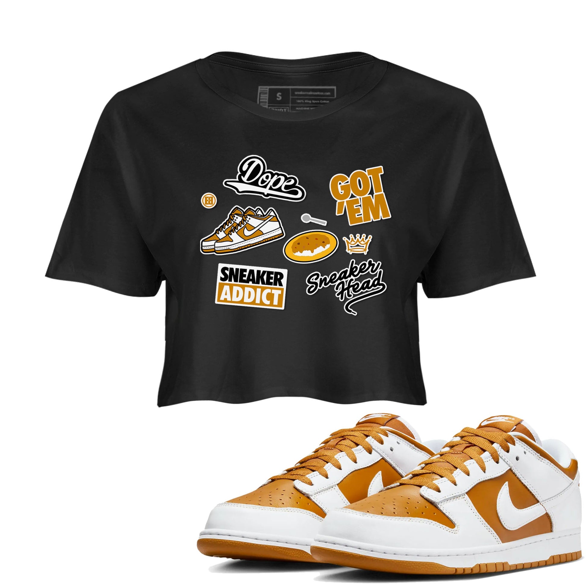 Dunk Dark Curry shirt to match jordans Sneakerhead Sticker sneaker tees streetwear brand Dunk Dark Curry SNRT Sneaker Release Tees Black 1 crop length shirt
