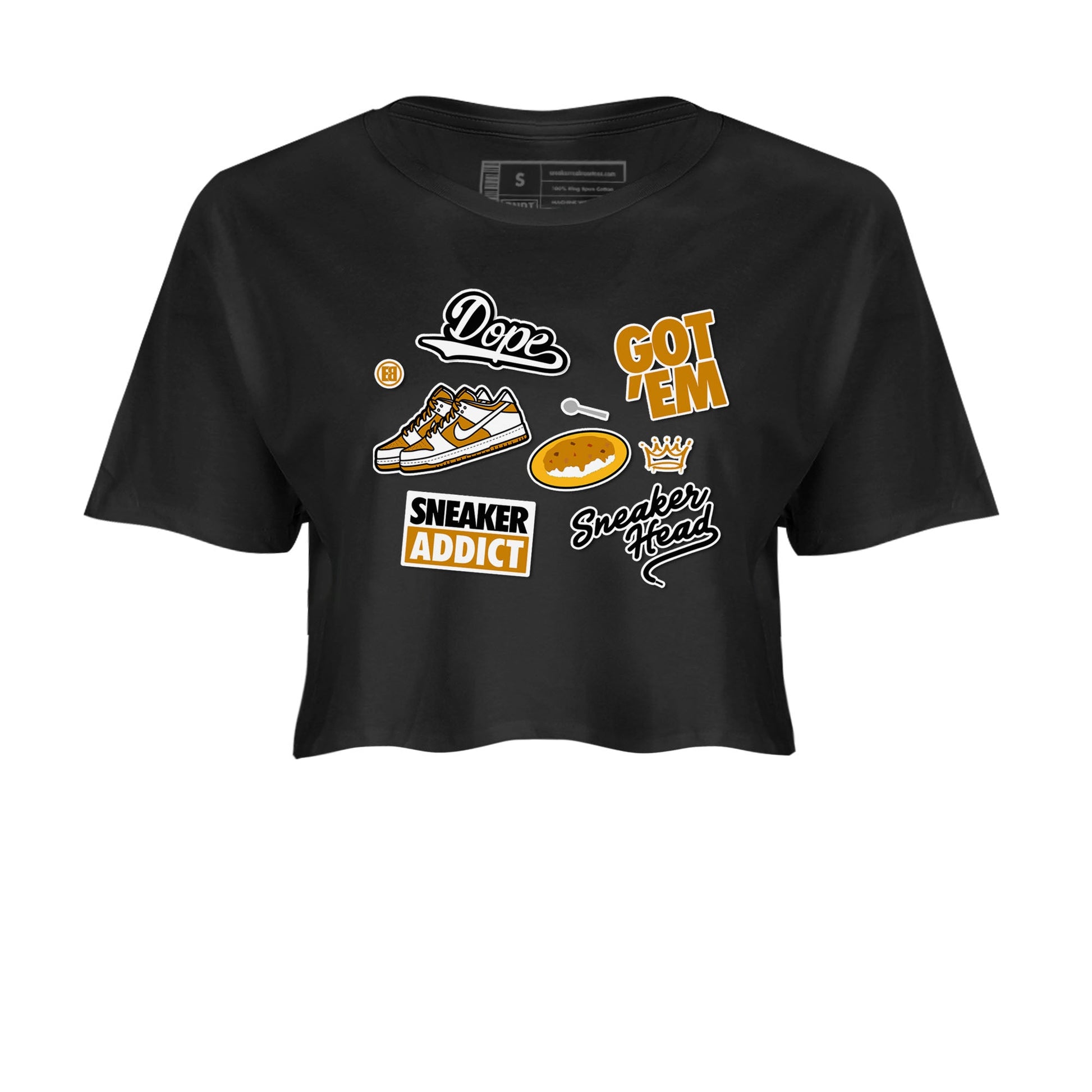 Dunk Dark Curry shirt to match jordans Sneakerhead Sticker sneaker tees streetwear brand Dunk Dark Curry SNRT Sneaker Release Tees Black 2 crop length shirt