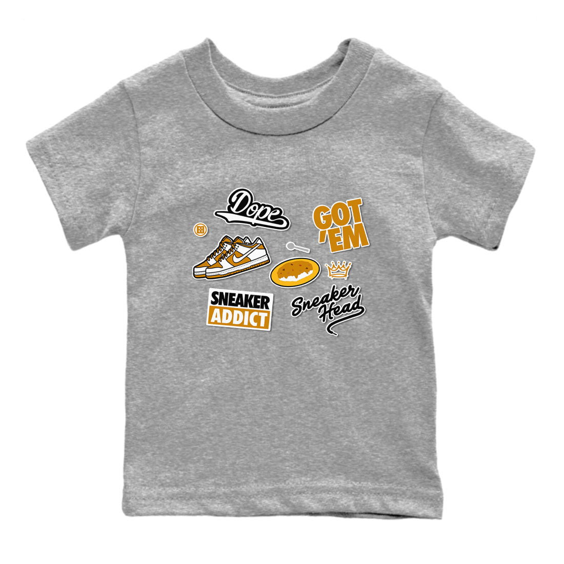 Dunk Dark Curry shirt to match jordans Sneakerhead Sticker sneaker tees streetwear brand Dunk Dark Curry SNRT sneaker release tees baby toddler Heather Grey 2 cotton Shirt