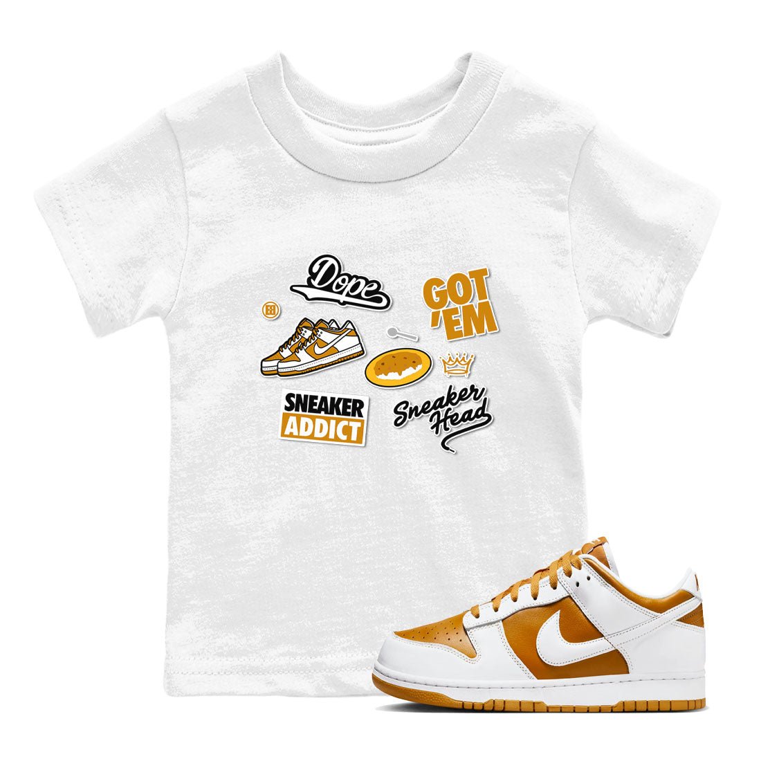 Dunk Dark Curry shirt to match jordans Sneakerhead Sticker sneaker tees streetwear brand Dunk Dark Curry SNRT sneaker release tees baby toddler White 1 cotton Shirt