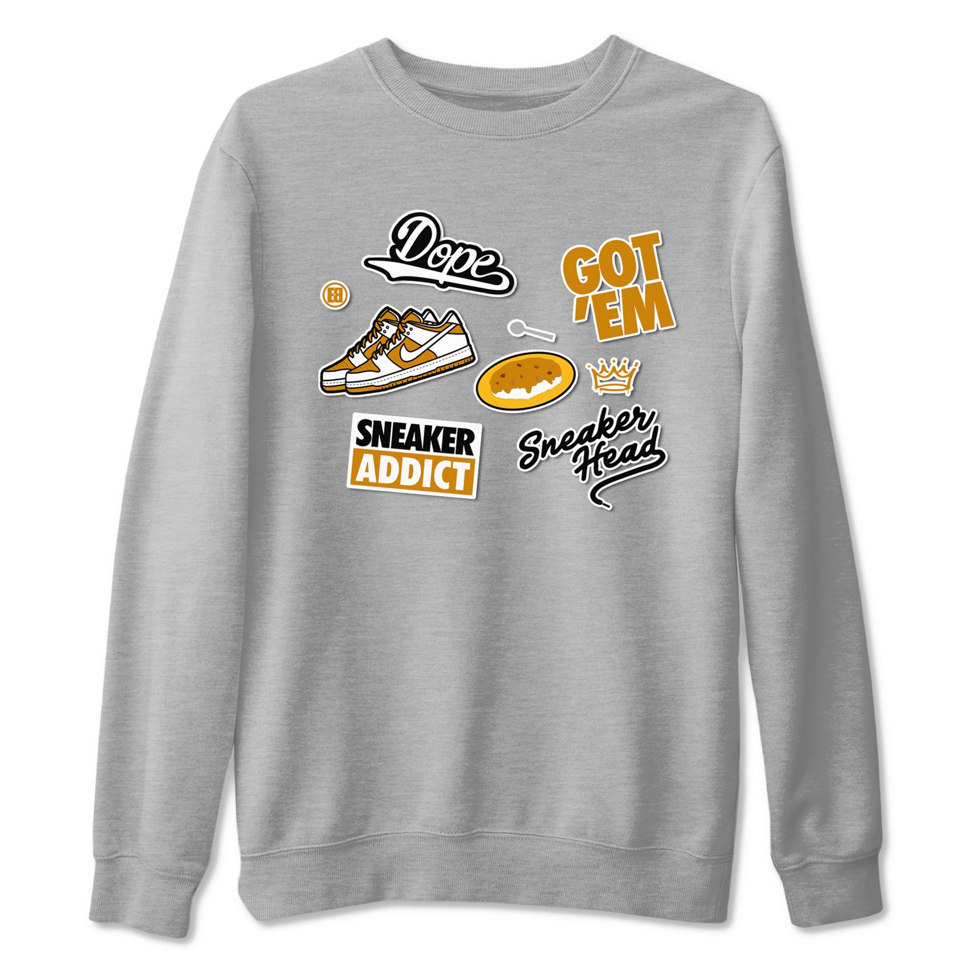 Dunk Dark Curry shirt to match jordans Sneakerhead Sticker sneaker tees streetwear brand Dunk Dark Curry SNRT Sneaker Release Tees unisex cotton Heather Grey 2 crew neck shirt