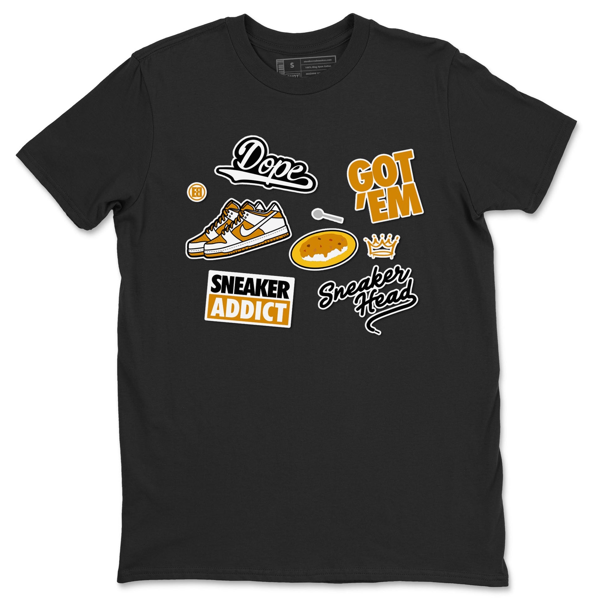 Dunk Dark Curry shirt to match jordans Sneakerhead Sticker sneaker tees streetwear brand Dunk Dark Curry SNRT Sneaker Release Tees unisex cotton Black 2 crew neck shirt