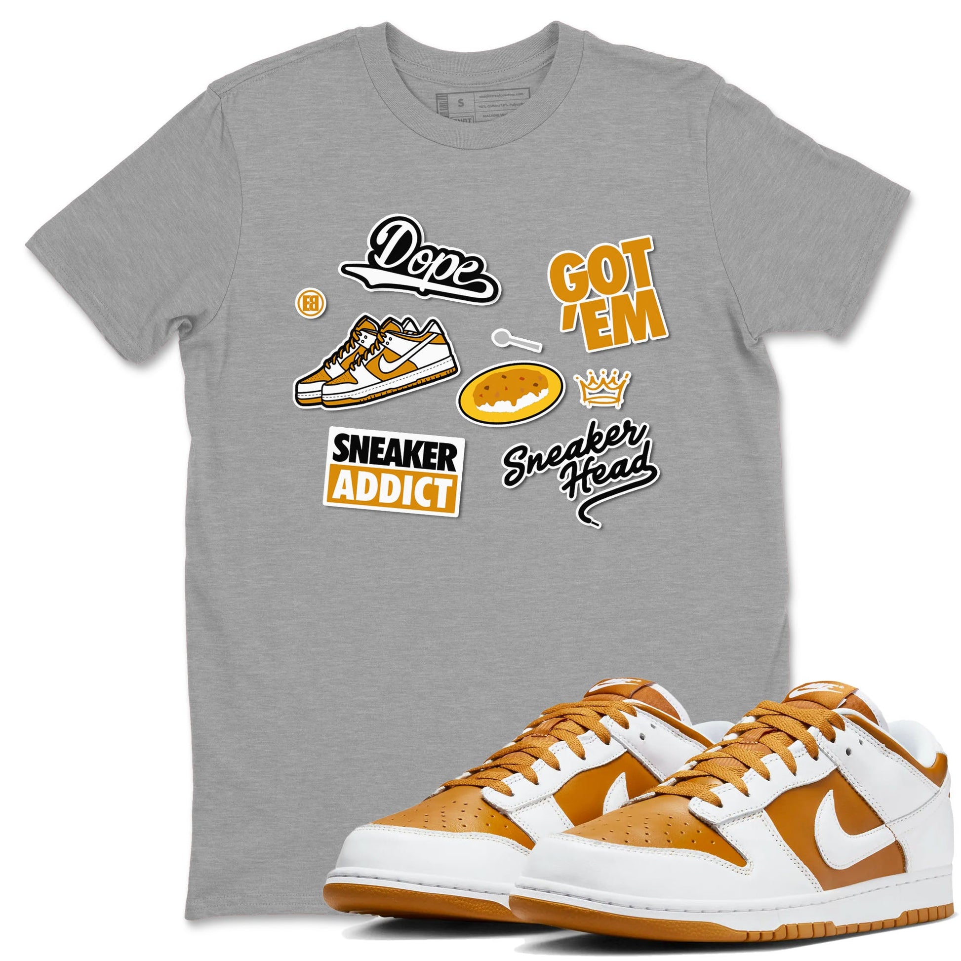 Dunk Dark Curry shirt to match jordans Sneakerhead Sticker sneaker tees streetwear brand Dunk Dark Curry SNRT Sneaker Release Tees unisex cotton Heather Grey 1 crew neck shirt