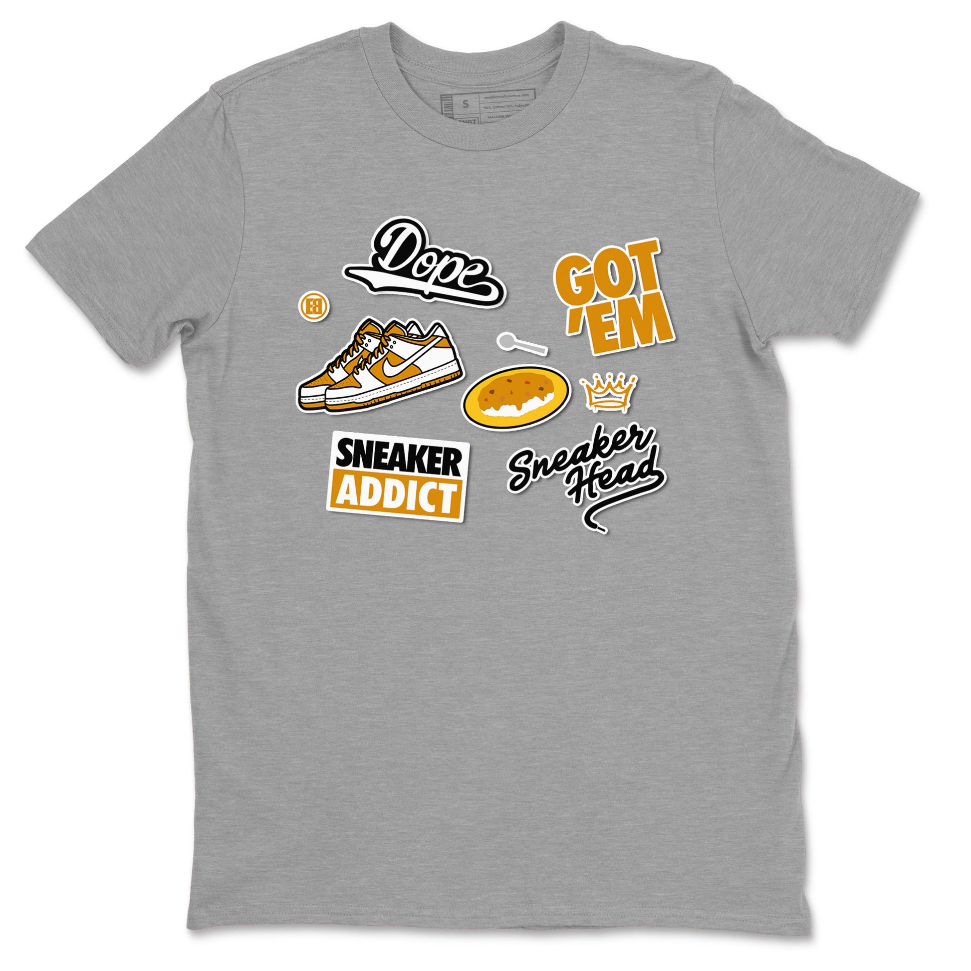 Dunk Dark Curry shirt to match jordans Sneakerhead Sticker sneaker tees streetwear brand Dunk Dark Curry SNRT Sneaker Release Tees unisex cotton Heather Grey 2 crew neck shirt