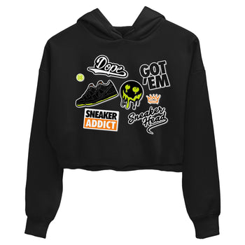 Dunk Mid Premium shirt to match jordans Sneakerhead Sticker sneaker tees Special Halloween Costume Dunk Mid Halloween SNRT Sneaker Tees Black 2 Crop T-Shirt