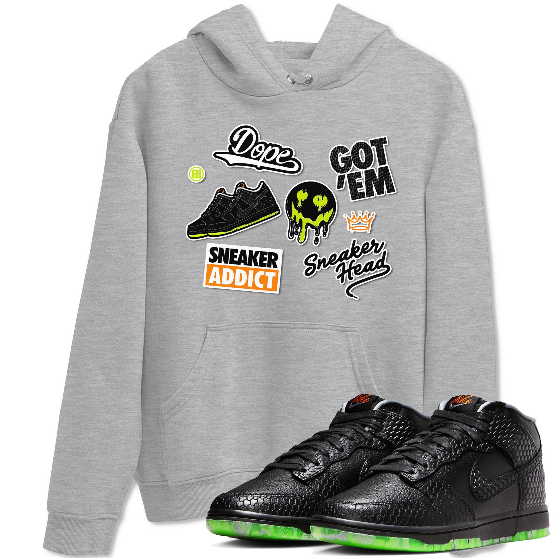 Dunk Mid Premium shirt to match jordans Sneakerhead Sticker sneaker tees Special Halloween Costume Dunk Mid Halloween SNRT Sneaker Tees Unisex Heather Grey 1 T-Shirt