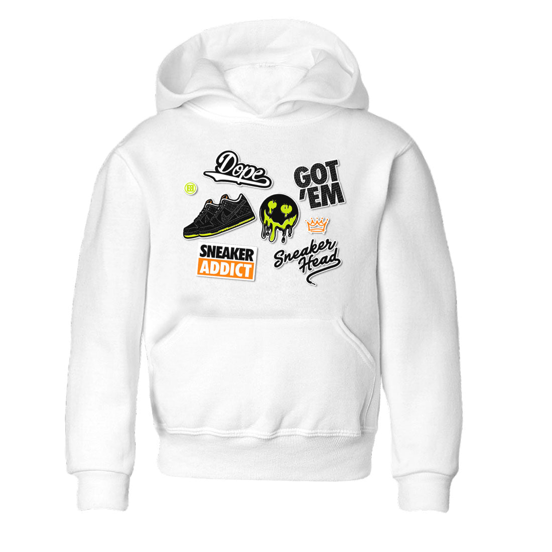 Dunk Mid Premium shirt to match jordans Sneakerhead Sticker sneaker tees Special Halloween Costume Dunk Mid Halloween SNRT Sneaker Tees Baby Toddler White 2 T-Shirt