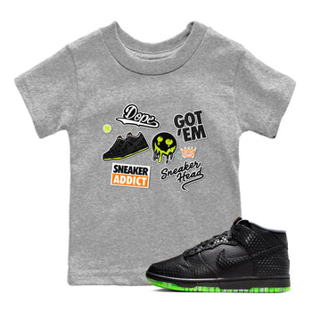 Dunk Mid Premium shirt to match jordans Sneakerhead Sticker sneaker tees Special Halloween Costume Dunk Mid Halloween SNRT Sneaker Tees Baby Toddler Heather Grey 1 T-Shirt
