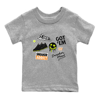 Dunk Mid Premium shirt to match jordans Sneakerhead Sticker sneaker tees Special Halloween Costume Dunk Mid Halloween SNRT Sneaker Tees Baby Toddler Heather Grey 2 T-Shirt