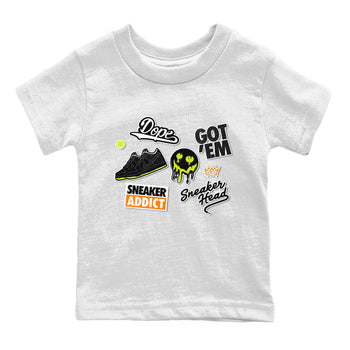 Dunk Mid Premium shirt to match jordans Sneakerhead Sticker sneaker tees Special Halloween Costume Dunk Mid Halloween SNRT Sneaker Tees Baby Toddler White 2 T-Shirt