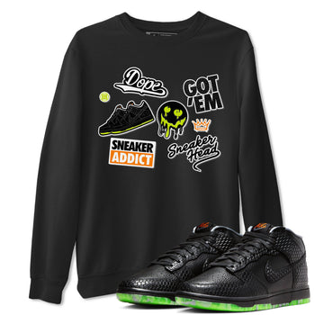 Dunk Mid Premium shirt to match jordans Sneakerhead Sticker sneaker tees Special Halloween Costume Dunk Mid Halloween SNRT Sneaker Tees Unisex Black 1 T-Shirt