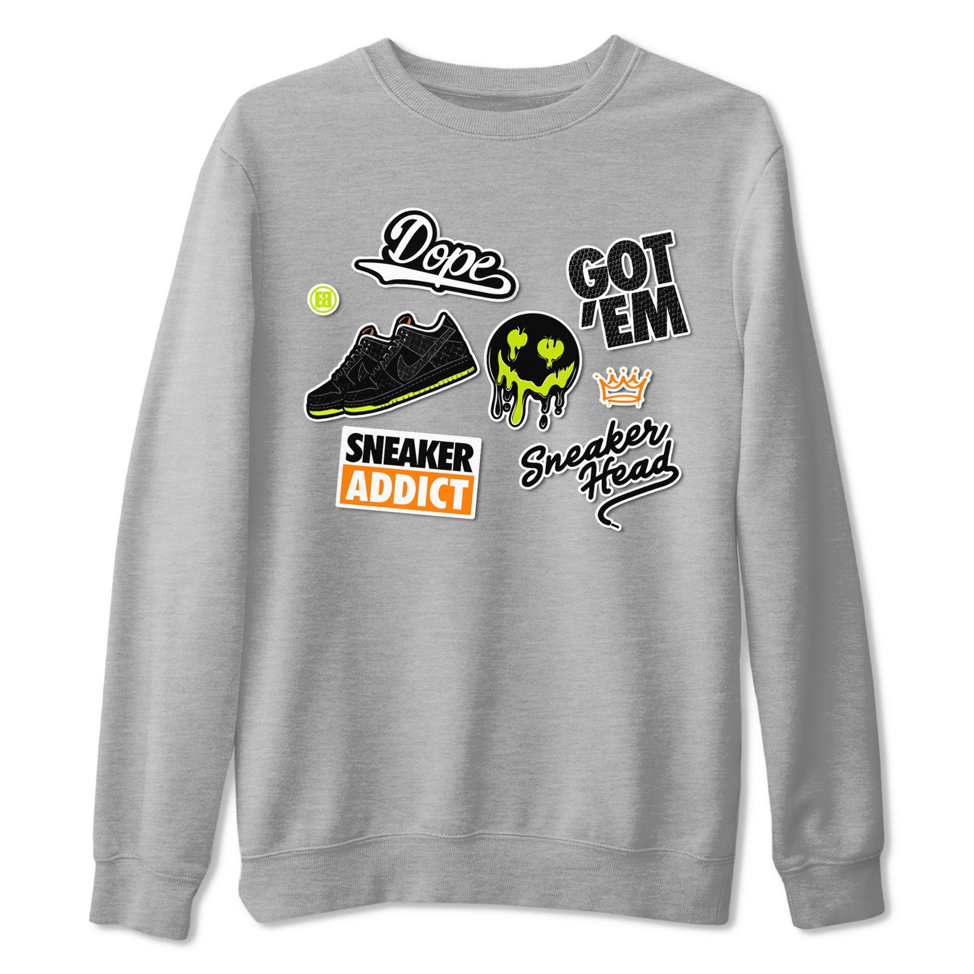 Dunk Mid Premium shirt to match jordans Sneakerhead Sticker sneaker tees Special Halloween Costume Dunk Mid Halloween SNRT Sneaker Tees Unisex Heather Grey 2 T-Shirt