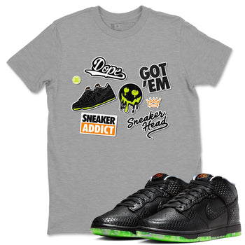 Dunk Mid Premium shirt to match jordans Sneakerhead Sticker sneaker tees Special Halloween Costume Dunk Mid Halloween SNRT Sneaker Tees Unisex Heather Grey 1 T-Shirt