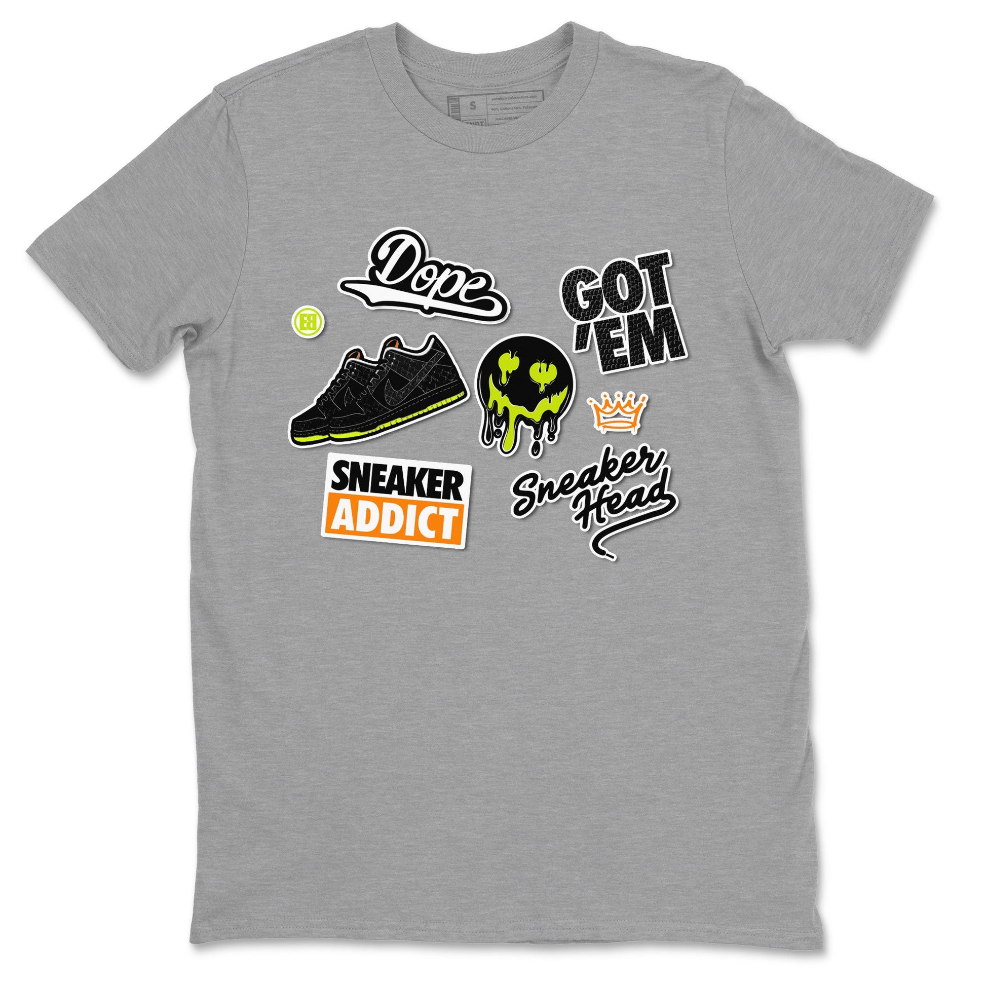 Dunk Mid Premium shirt to match jordans Sneakerhead Sticker sneaker tees Special Halloween Costume Dunk Mid Halloween SNRT Sneaker Tees Unisex Heather Grey 2 T-Shirt