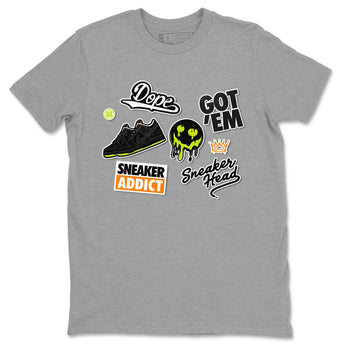 Dunk Mid Premium shirt to match jordans Sneakerhead Sticker sneaker tees Special Halloween Costume Dunk Mid Halloween SNRT Sneaker Tees Unisex Heather Grey 2 T-Shirt