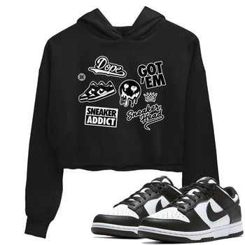 Dunk Low Panda shirt to match jordans Sneakerhead Sticker sneaker tees Dunk Panda SNRT Sneaker Tees Black 1 women's crop tee
