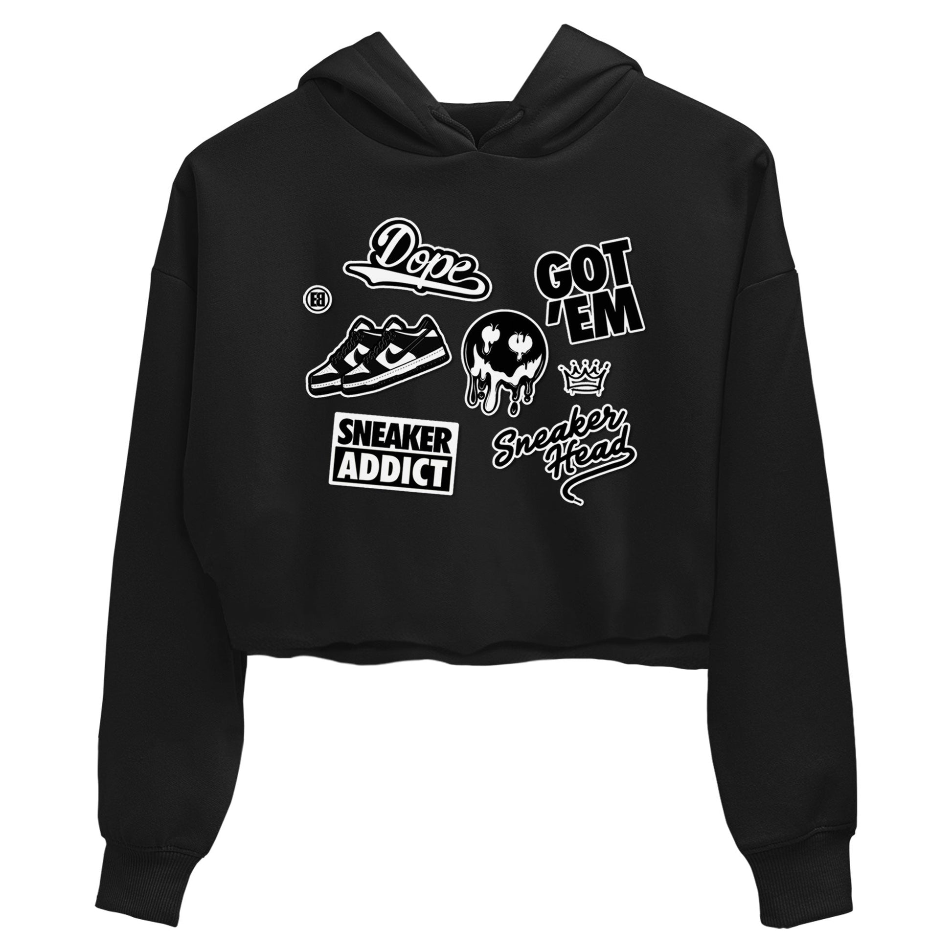 Dunk Low Panda shirt to match jordans Sneakerhead Sticker sneaker tees Dunk Panda SNRT Sneaker Tees Black 2 women's crop tee