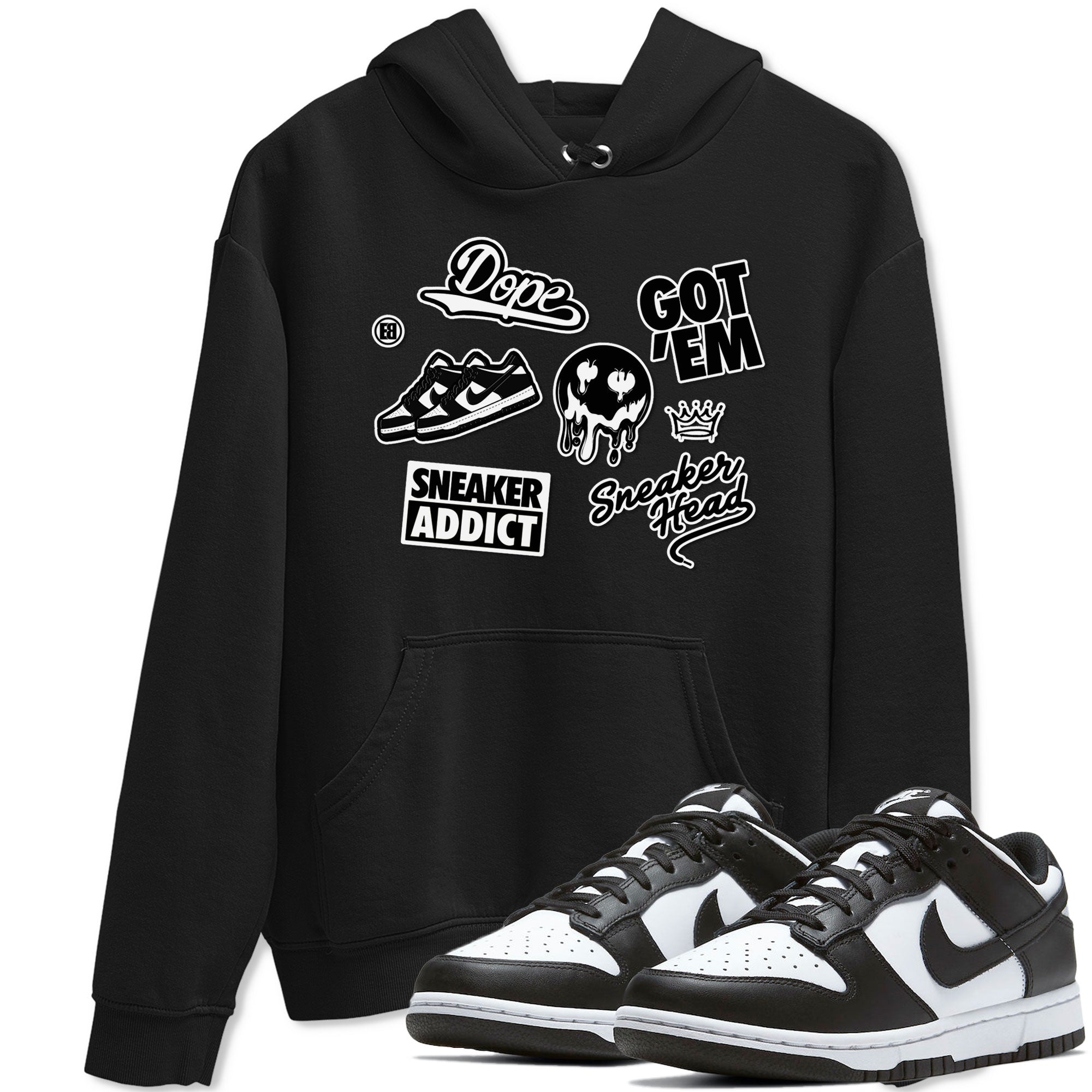 Dunk Low Panda shirt to match jordans Sneakerhead Sticker sneaker tees Dunk Panda SNRT Sneaker Tees unisex cotton Black 1 crew neck shirt