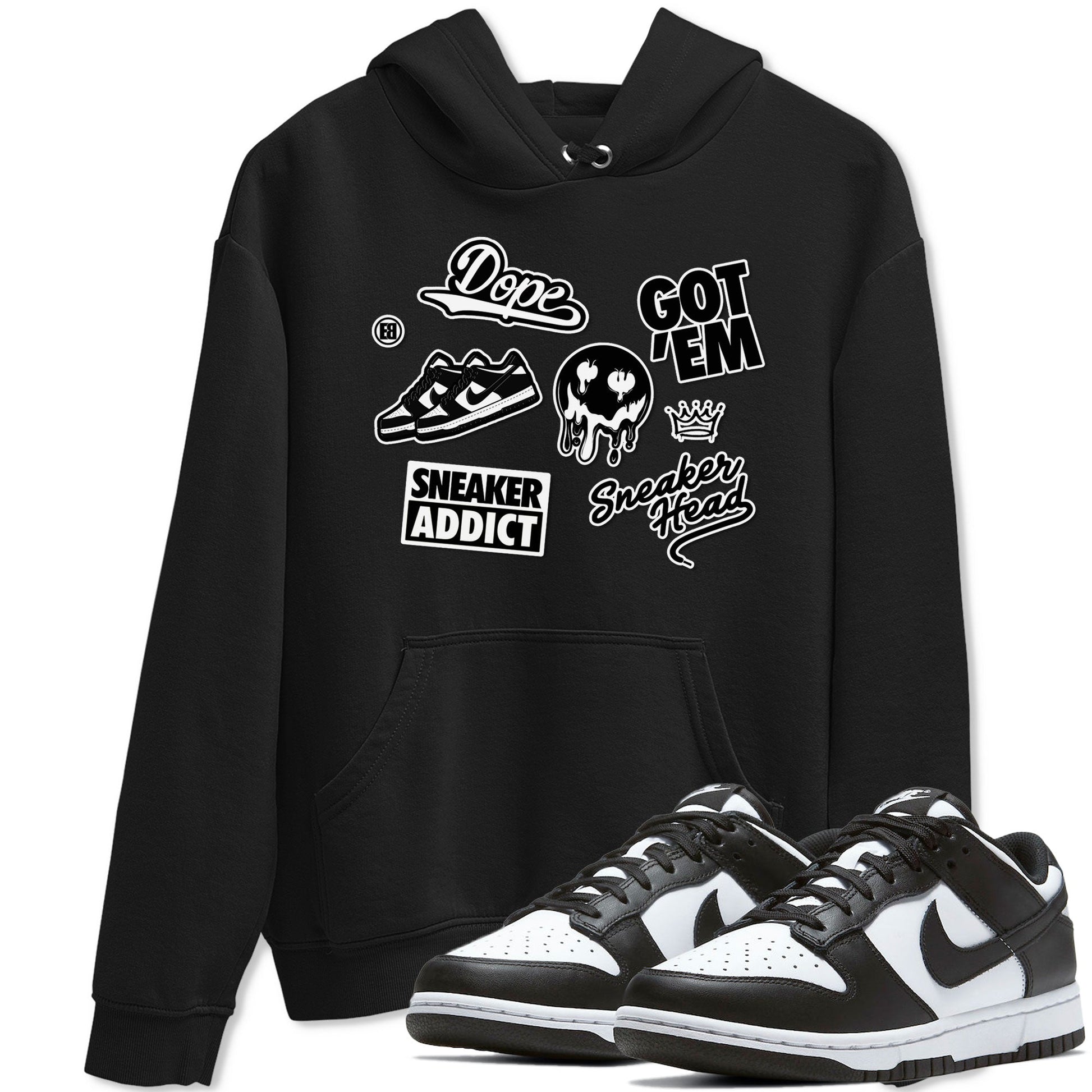Dunk Low Panda shirt to match jordans Sneakerhead Sticker sneaker tees Dunk Panda SNRT Sneaker Tees unisex cotton Black 1 crew neck shirt