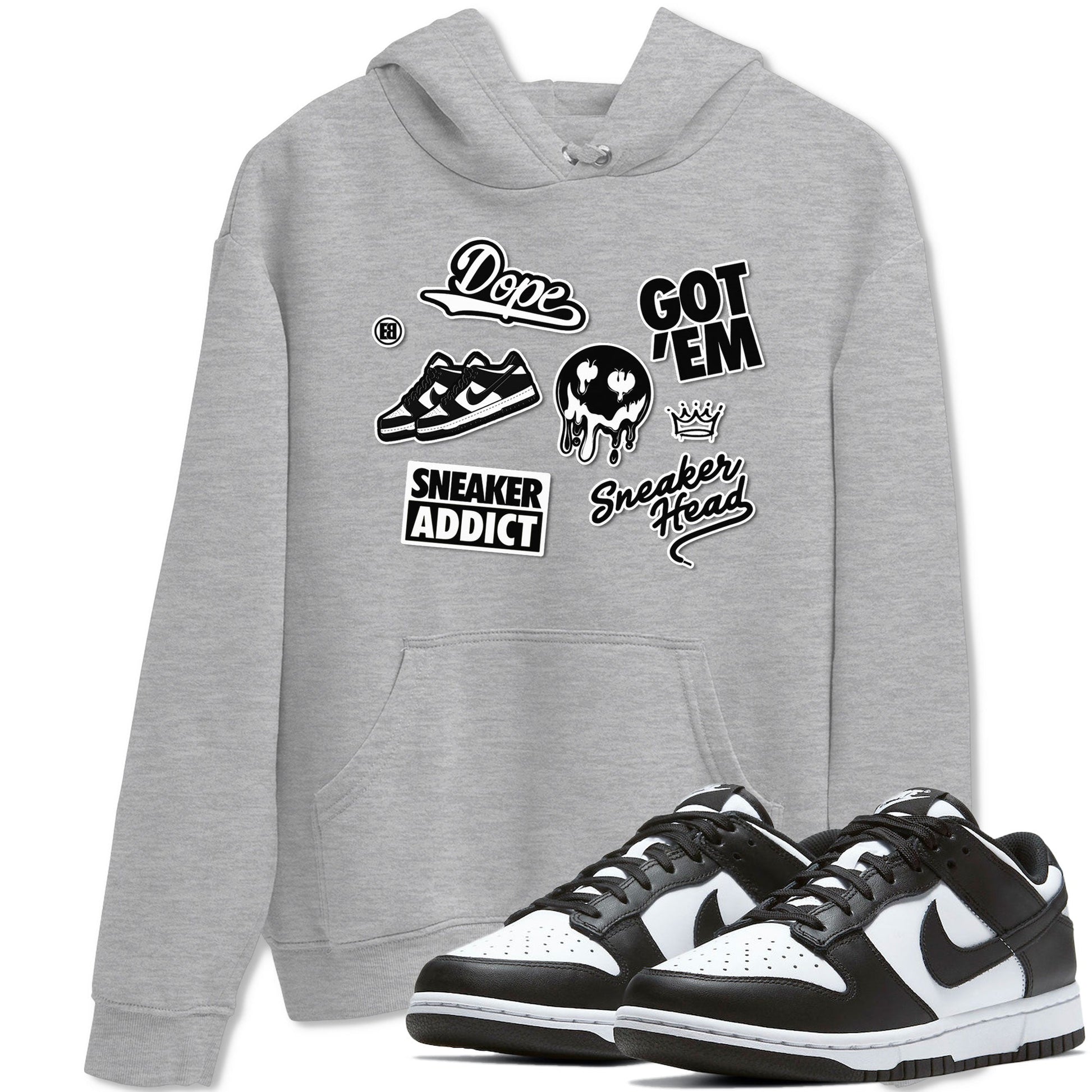 Dunk Low Panda shirt to match jordans Sneakerhead Sticker sneaker tees Dunk Panda SNRT Sneaker Tees unisex cotton Heather Grey 1 crew neck shirt