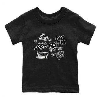 Dunk Low Panda shirt to match jordans Sneakerhead Sticker sneaker tees Dunk Panda SNRT Sneaker Tees baby toddler Black 2 cotton Shirt