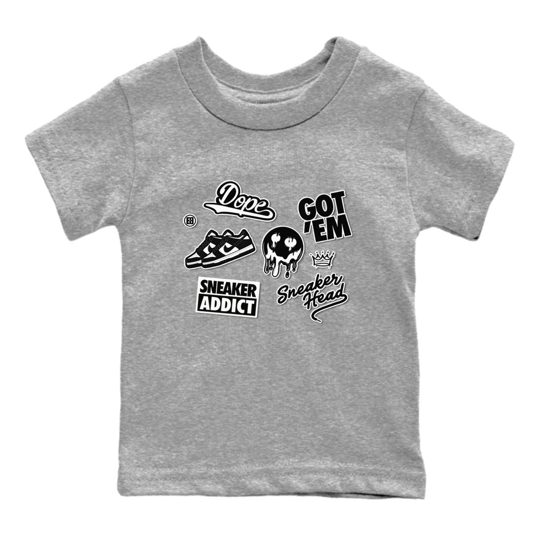 Dunk Low Panda shirt to match jordans Sneakerhead Sticker sneaker tees Dunk Panda SNRT Sneaker Tees baby toddler Heather Grey 2 cotton Shirt