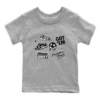 Dunk Low Panda shirt to match jordans Sneakerhead Sticker sneaker tees Dunk Panda SNRT Sneaker Tees baby toddler Heather Grey 2 cotton Shirt