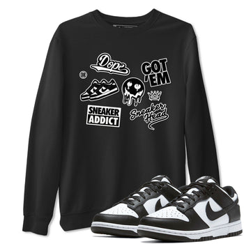 Dunk Low Panda shirt to match jordans Sneakerhead Sticker sneaker tees Dunk Panda SNRT Sneaker Tees unisex cotton Black 1 crew neck shirt