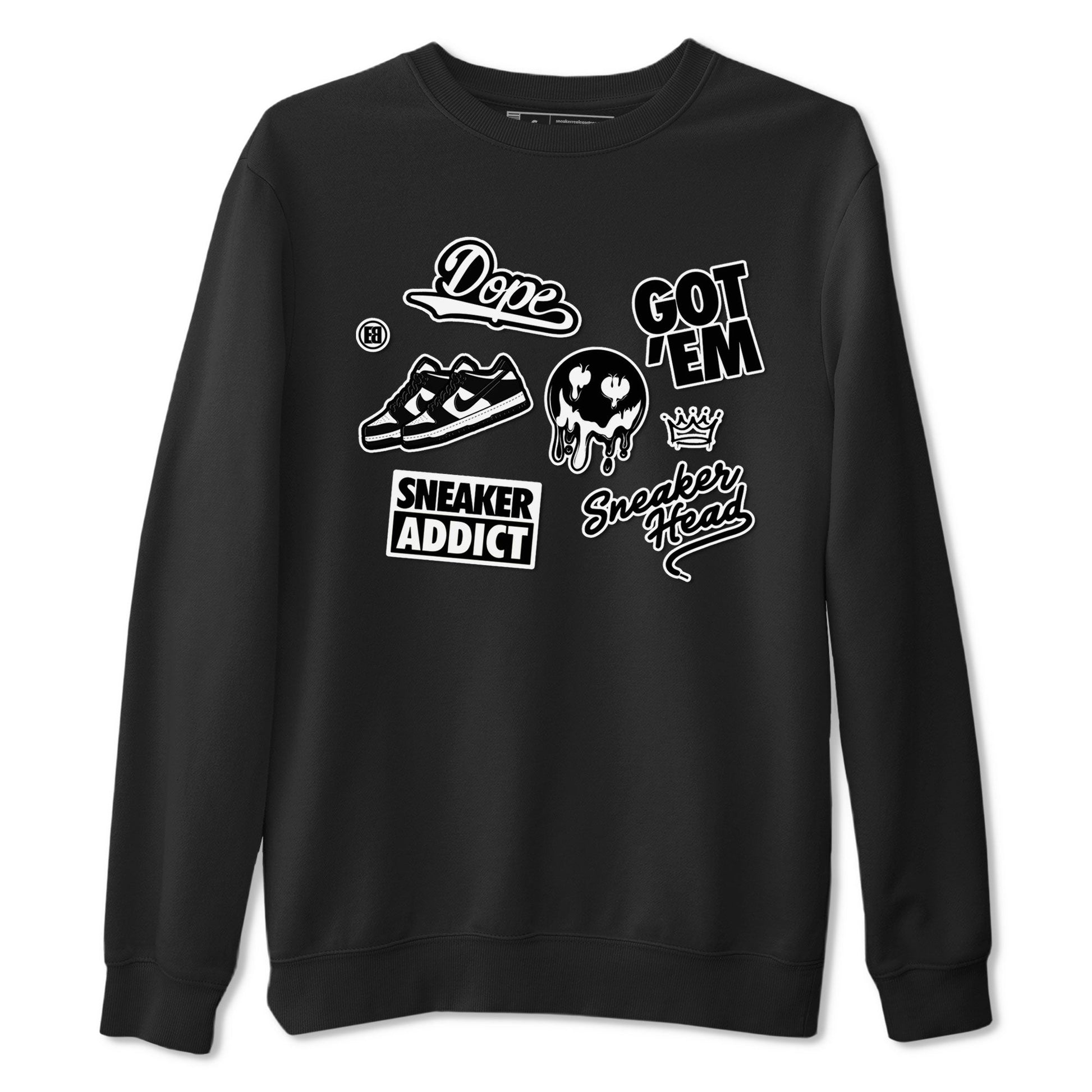 Dunk Low Panda shirt to match jordans Sneakerhead Sticker sneaker tees Dunk Panda SNRT Sneaker Tees unisex cotton Black 2 crew neck shirt