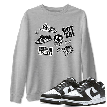 Dunk Low Panda shirt to match jordans Sneakerhead Sticker sneaker tees Dunk Panda SNRT Sneaker Tees unisex cotton Heather Grey 1 crew neck shirt