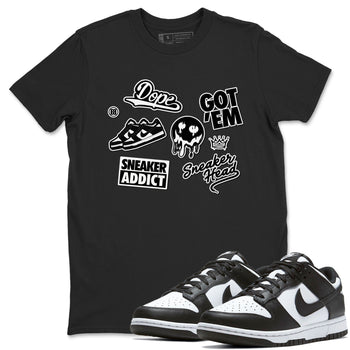 Dunk Low Panda shirt to match jordans Sneakerhead Sticker sneaker tees Dunk Panda SNRT Sneaker Tees unisex cotton Black 1 crew neck shirt