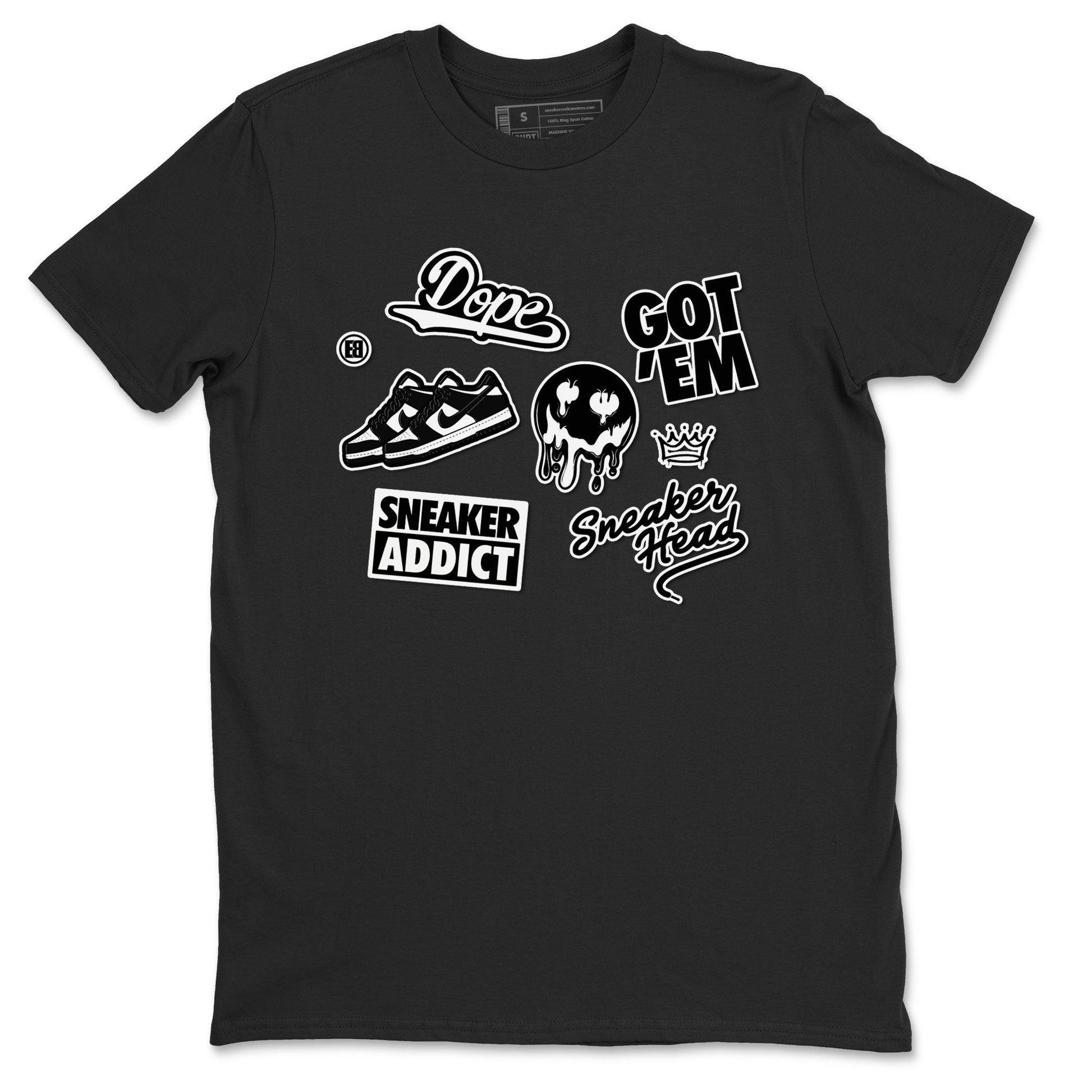 Dunk Low Panda shirt to match jordans Sneakerhead Sticker sneaker tees Dunk Panda SNRT Sneaker Tees unisex cotton Black 2 crew neck shirt