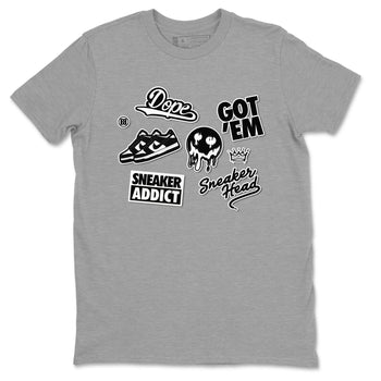 Dunk Low Panda shirt to match jordans Sneakerhead Sticker sneaker tees Dunk Panda SNRT Sneaker Tees unisex cotton Heather Grey 2 crew neck shirt